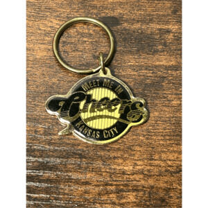 Vintage Cheers Bar “Meet Me in Kansas City” Black Metal Keychain